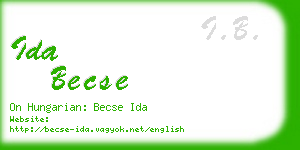 ida becse business card